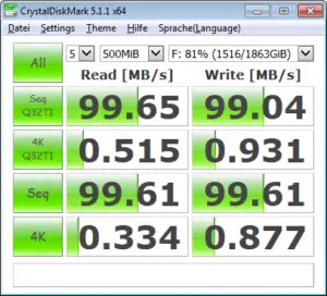 Benchmark zur Western Digital Elements Portable, 2TB Version an USB 3.0