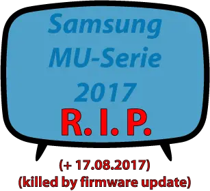 Samsung failed Firmware Update MU-Serie 2017