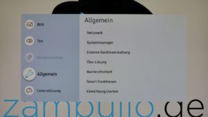 UE55NU7179 Menü Allgemein