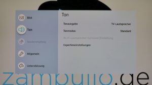 UE55NU7179 Menü Ton