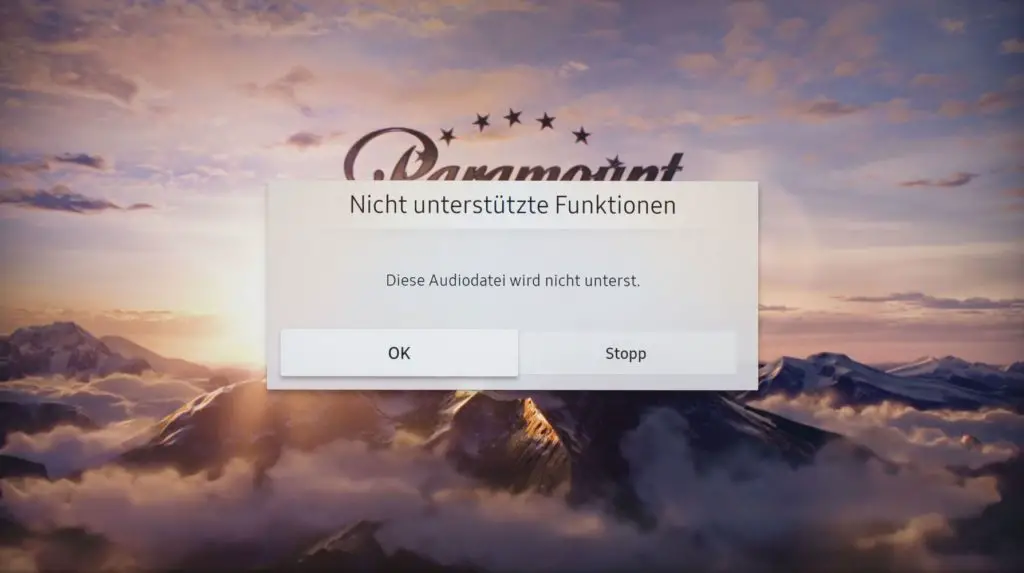 Samsung NU8009 Fehlermeldung fehlende DTS Unterstützung