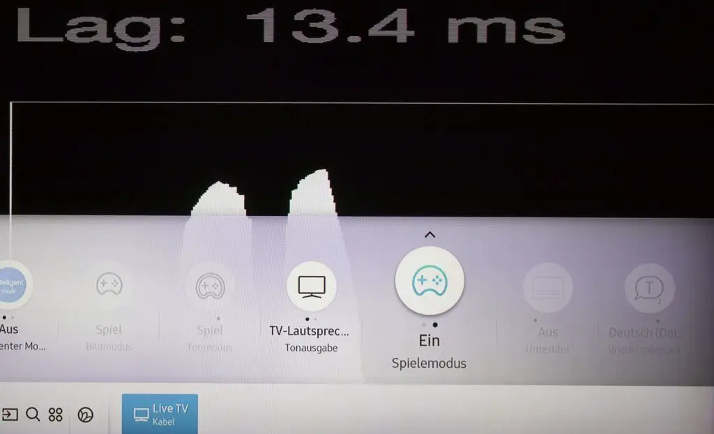 Samsung Q70R Input Lag Spielemodus ohne Motion Plus