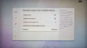 Samsung Q70R Spielemodus mit Freesync Einstellung