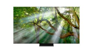 Samsung QLED 8K Q950TS mit Infinity Screen in der Frontansicht (© Samsung)