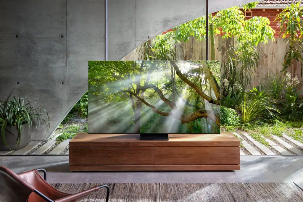 Samsungs Wunschvorstellung: der TV verschwimmt mit dem Invisible Screen mit dem Hintergrund ... (© Samsung)