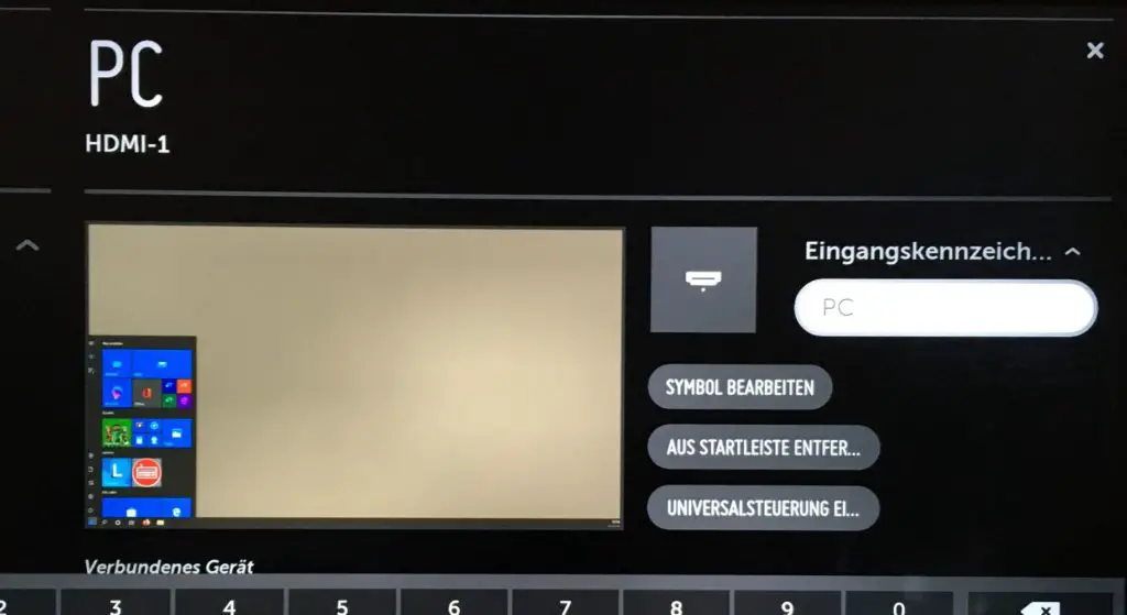 HDMI Eingang in PC umbenennen (hire am Beispiel eines LG TVs)