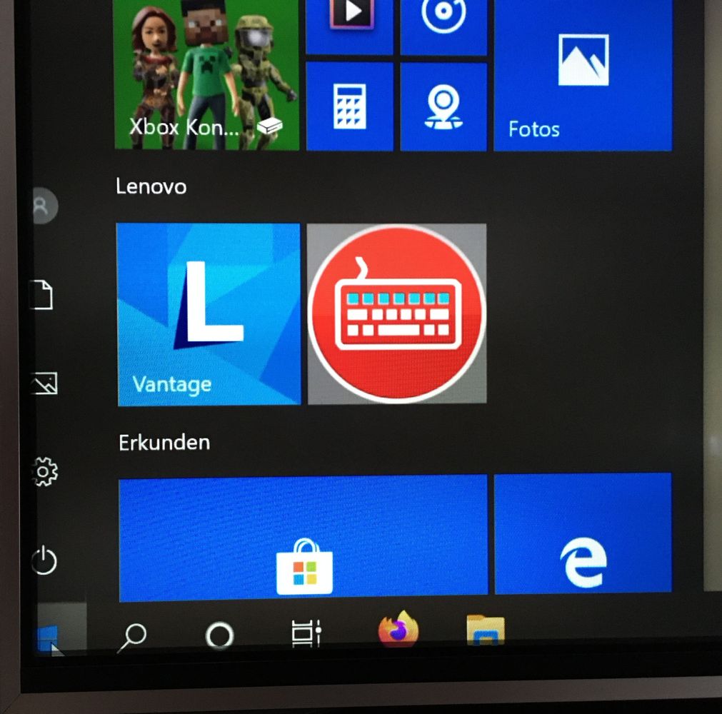 Overscan bei Windows Startmenü
