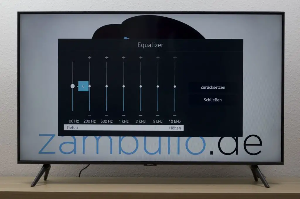 Samsung TU8079 Audio Equalizer Menü
