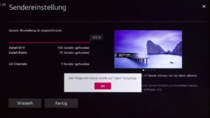 LG NANO80 Ersteinrichtung Sendersuchlauf