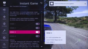 LG NANO80 Gaming Instant Game Response aktiviert