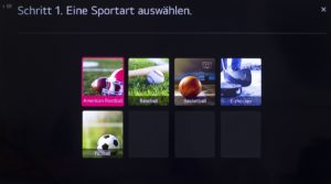 LG NANO80 Sport-Alarm Sportart auswählen