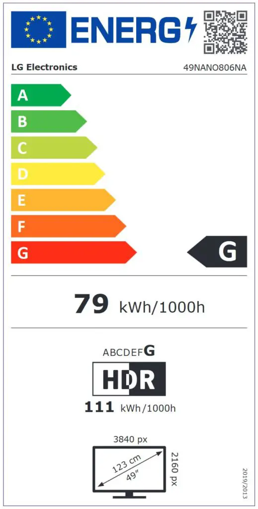 Energieeffizienzlabel Neu LG 49NANO80