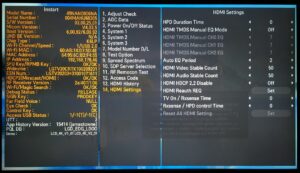 LG Servicemenü Instart 14 HDMI Settings