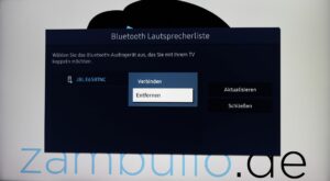 Menü 8 Tonausgabe Bluetoothliste entfernen