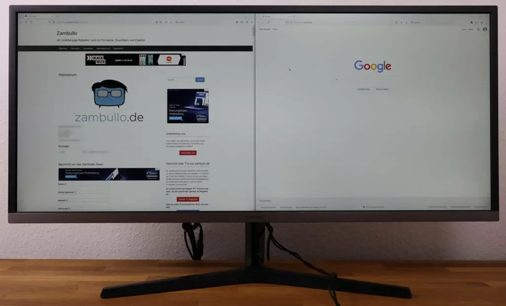 Ultra Wide Monitor Samsung S34J550 mit einer Auflösung von 3440 x 1440