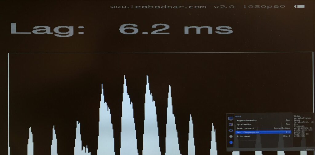 Samsung S34J550WQR Input Lag im Modus mit verringerter Eingangsverzögerung