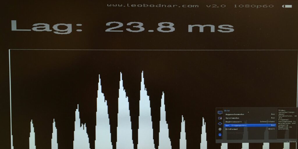 Samsung S34J550WQR Input Lag ohne Modus mit verringerter Eingangsverzögerung