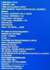 Samsung GQ55QN94AATXZG Servicemenü Samsung GQ55QN94AATXZG Servicemenü
