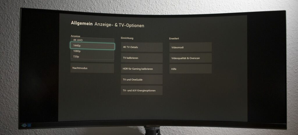 Samsung S34A650UXU Gaming Xbox verfügbare Auflösungen