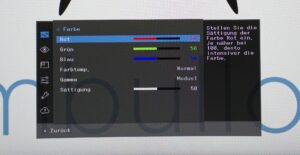 Samsung S34A650UXU Menü Bild Farbe