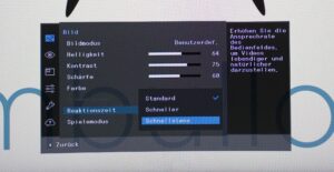 Samsung S34A650UXU Menü Bild Reaktionszeit