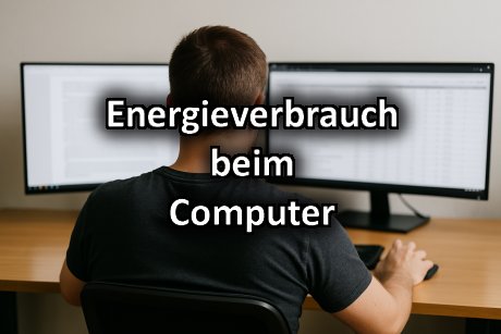 Mann am Computer mit zwei Monitoren Header